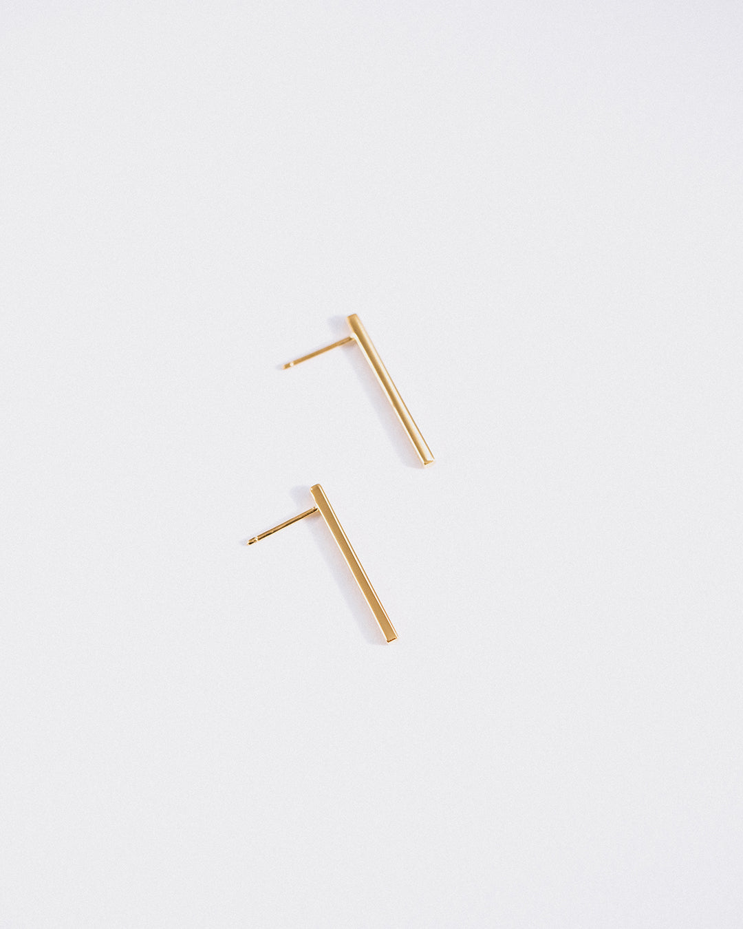 Short Gold Bar Earrings