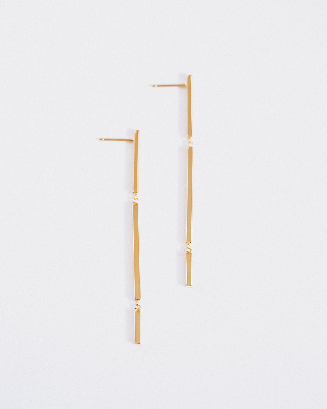 Long Gold Bar Earrings